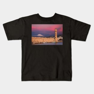 The lighthouse of Rethimno & Psiloritis mountain Kids T-Shirt